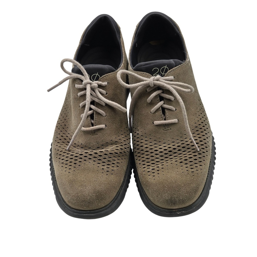 Cole Haan 2.ZeroGrand Laser Wingtip Oxford Shoes Mens 8M Brown Suede C26388